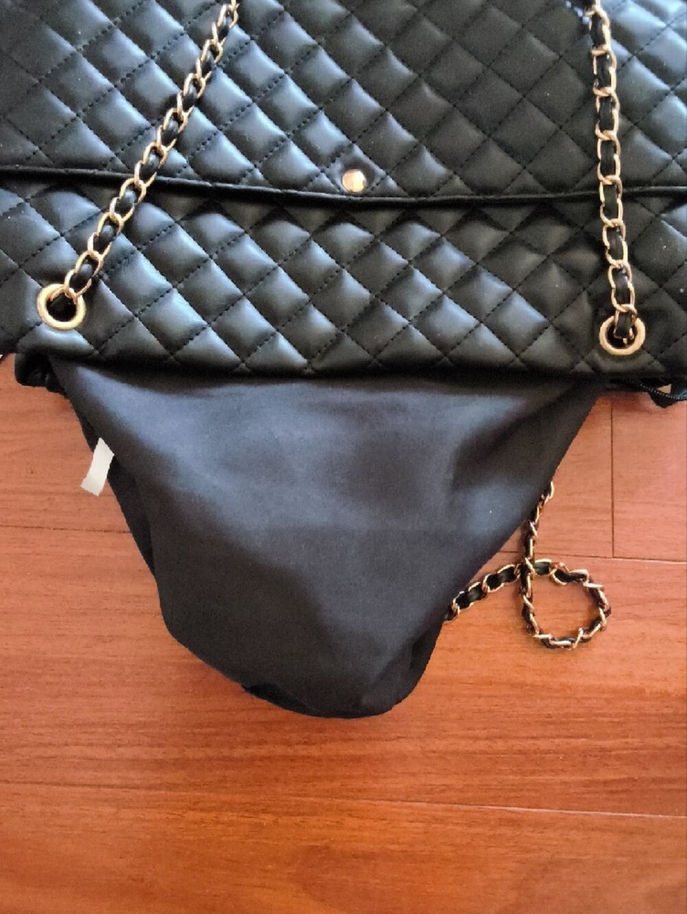Classic Quilted Black Shoulder Bag with Chain Strap Nwt New Large - Picture 11 of 13
